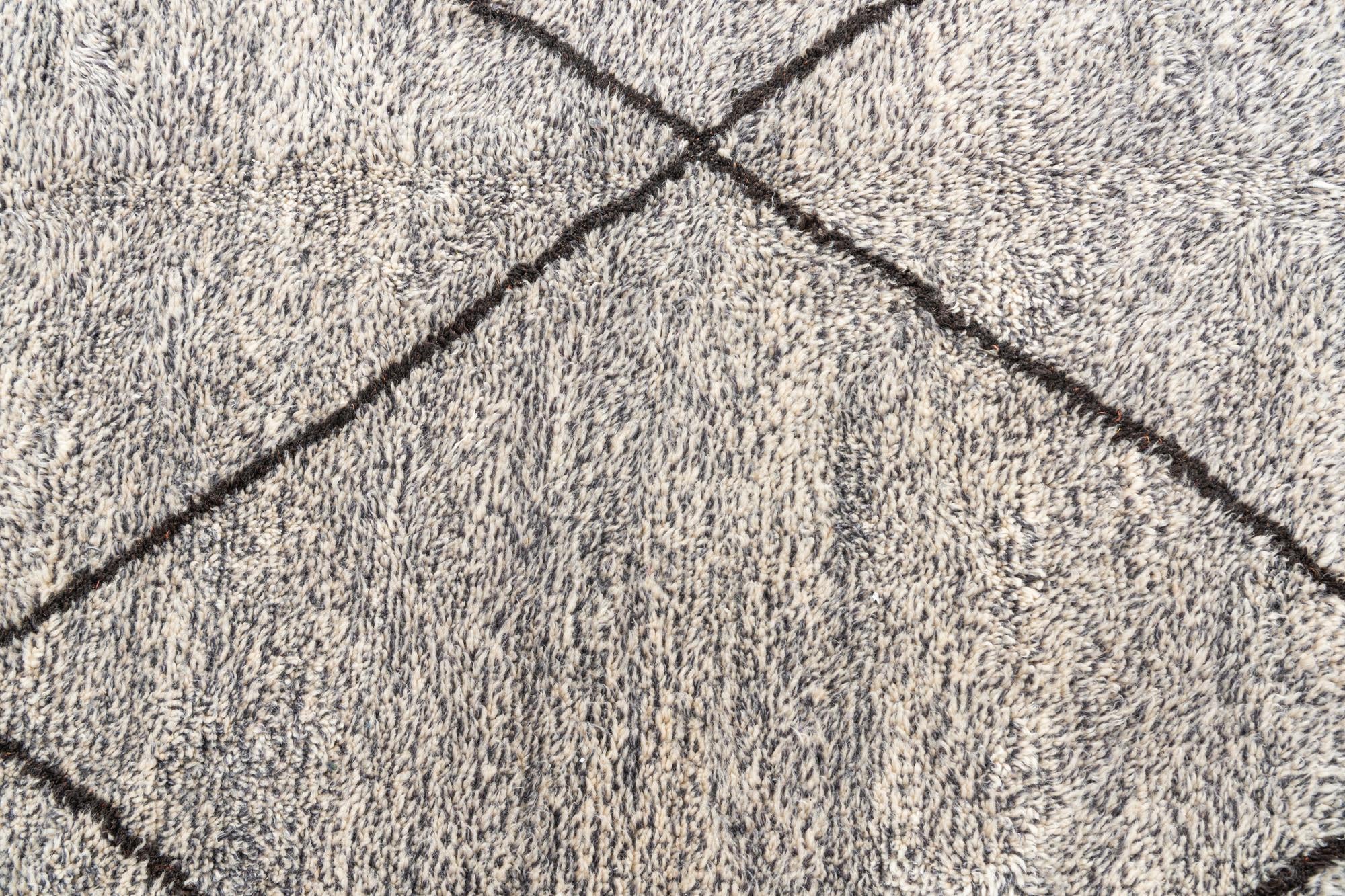 6' 8 x 9' 3 Hand Knotted Moroccan Wool Rug