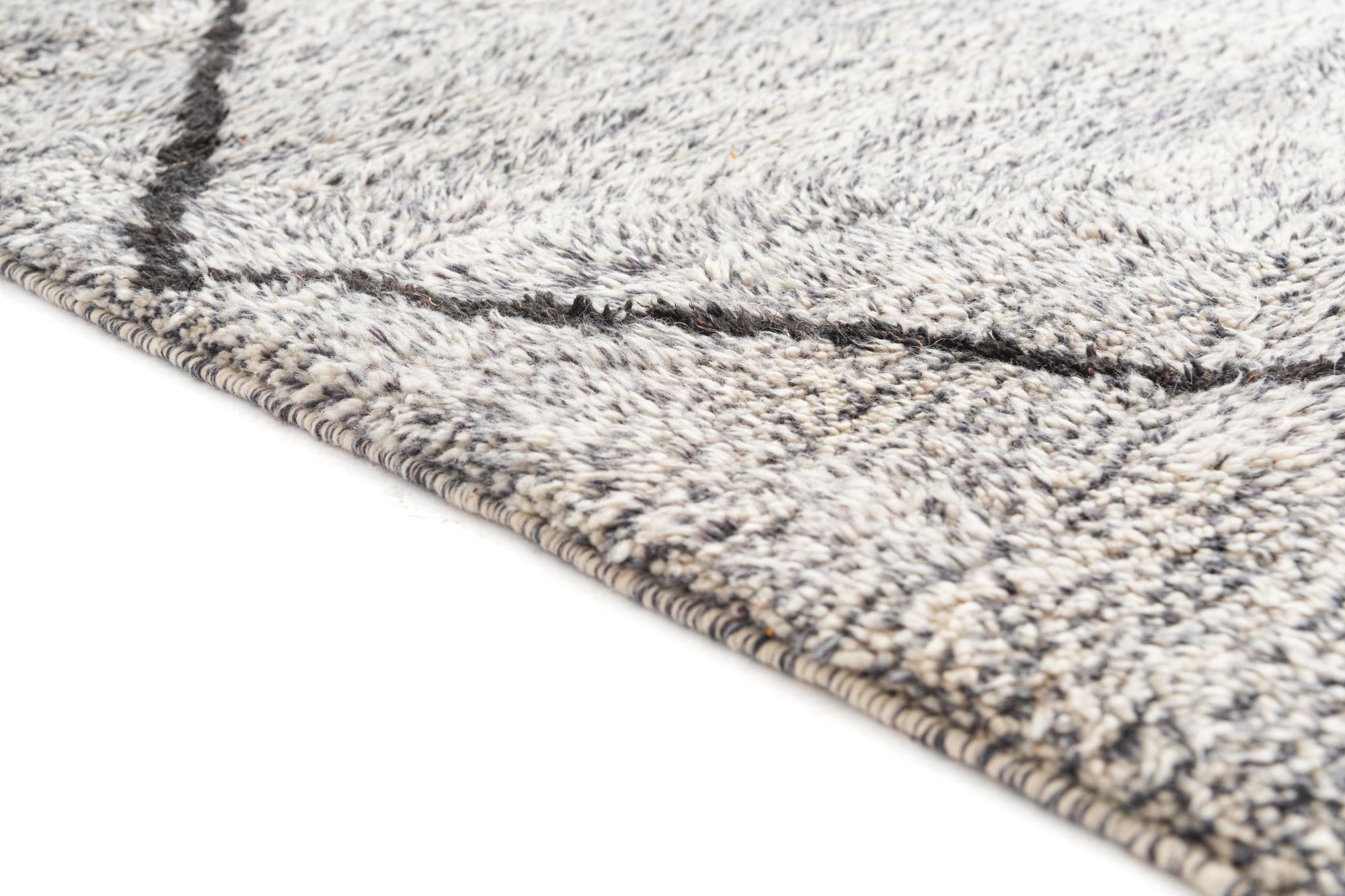 6' 8 x 9' 3 Hand Knotted Moroccan Wool Rug