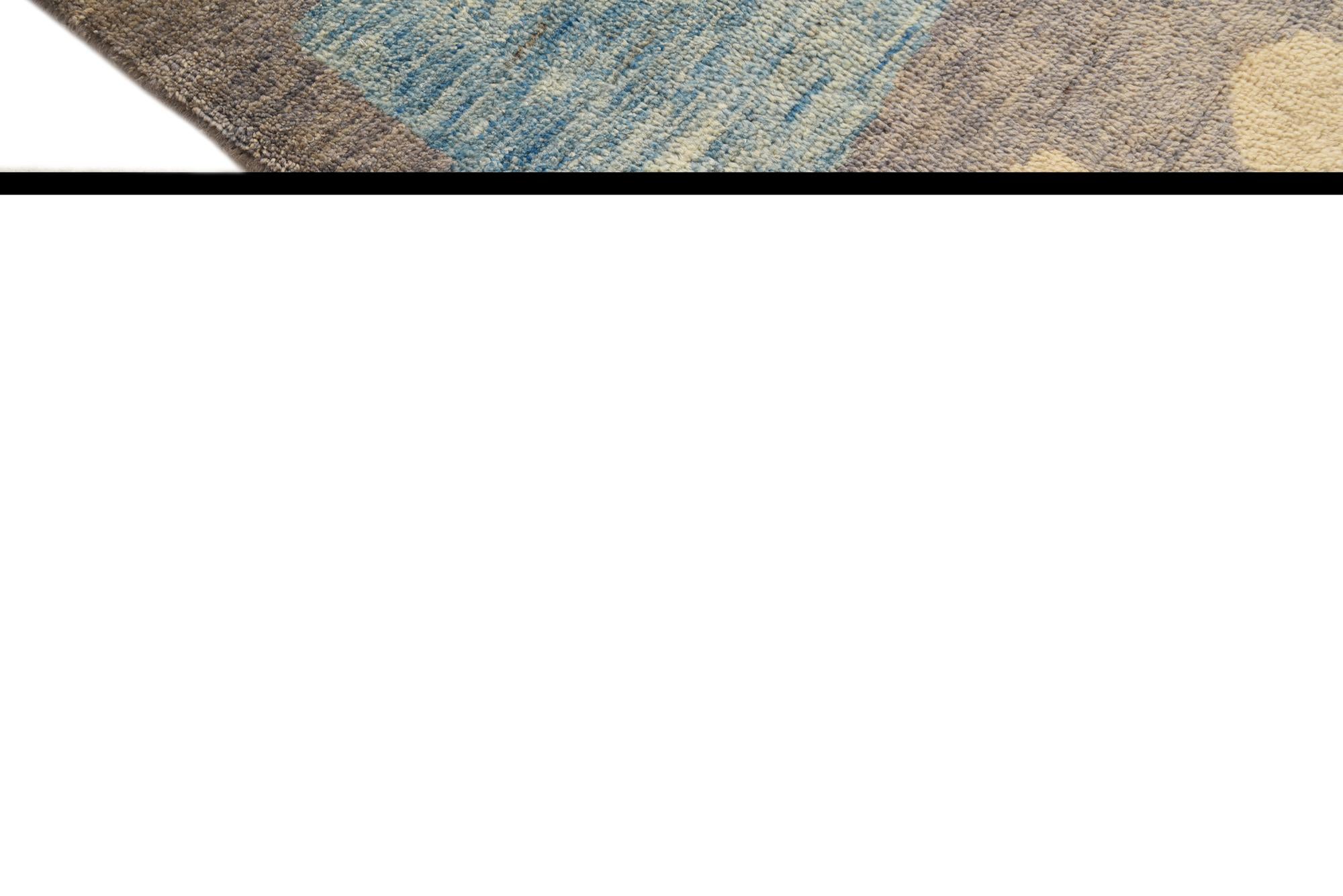 6' 6 x 10' Hand Knotted Moroccan Wool Rug