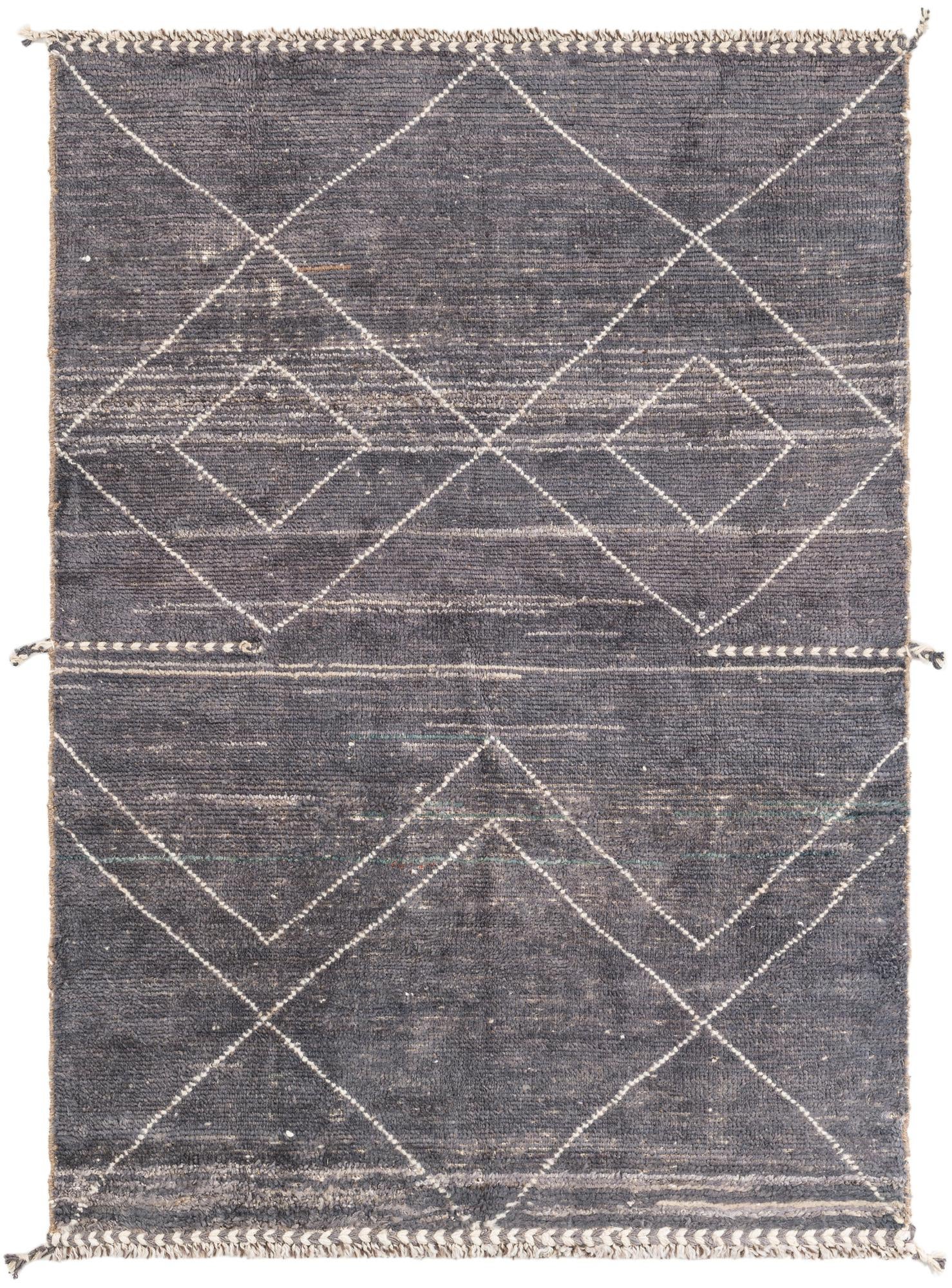 4' 3 x 6' 1 Hand Knotted Moroccan Wool Rug