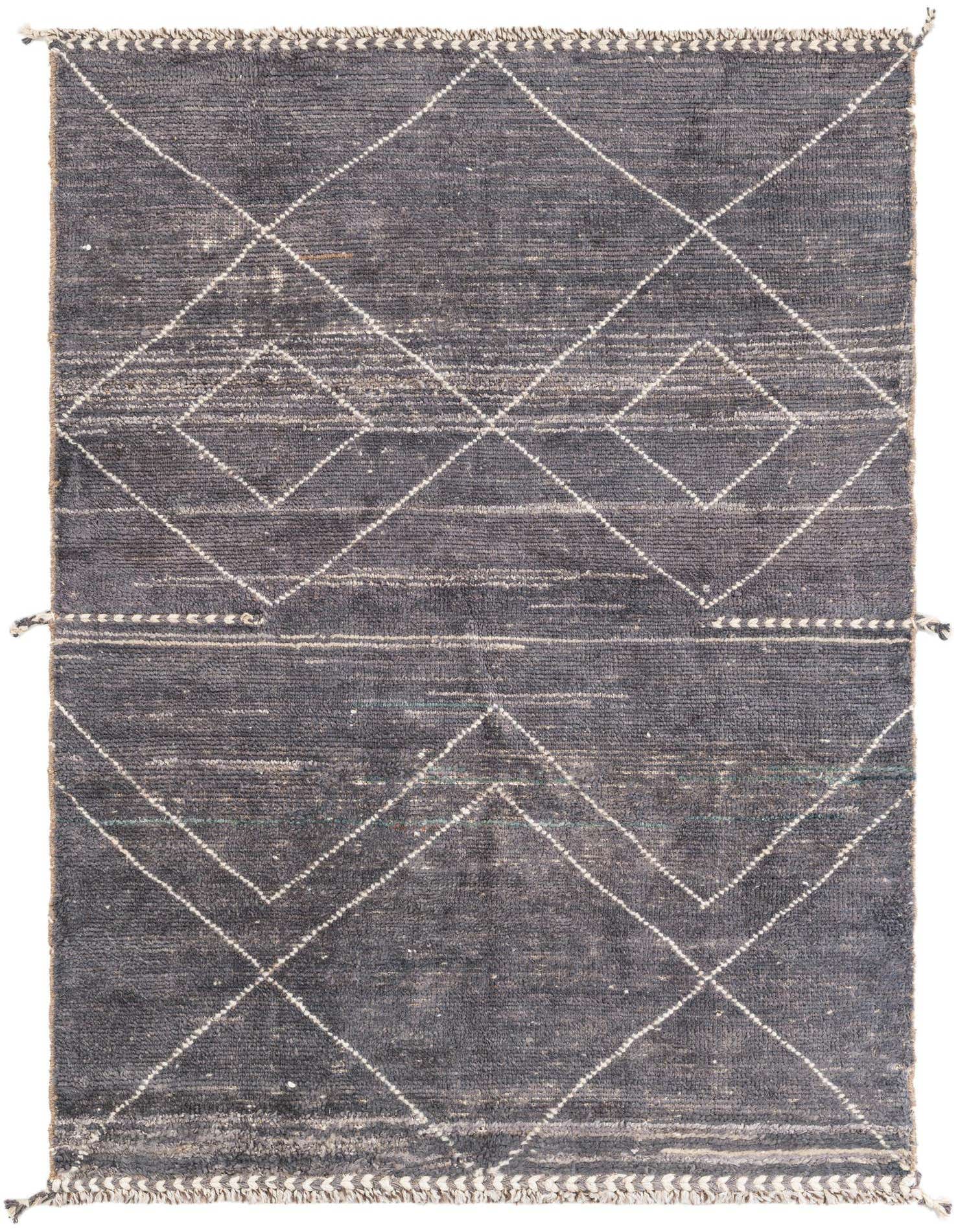 4' 3 x 6' 1 Hand Knotted Moroccan Wool Rug