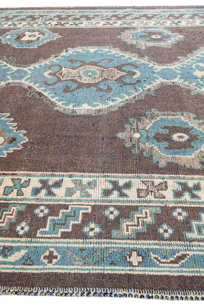 9' x 12' 4 Hand Knotted Moroccan Wool Rug