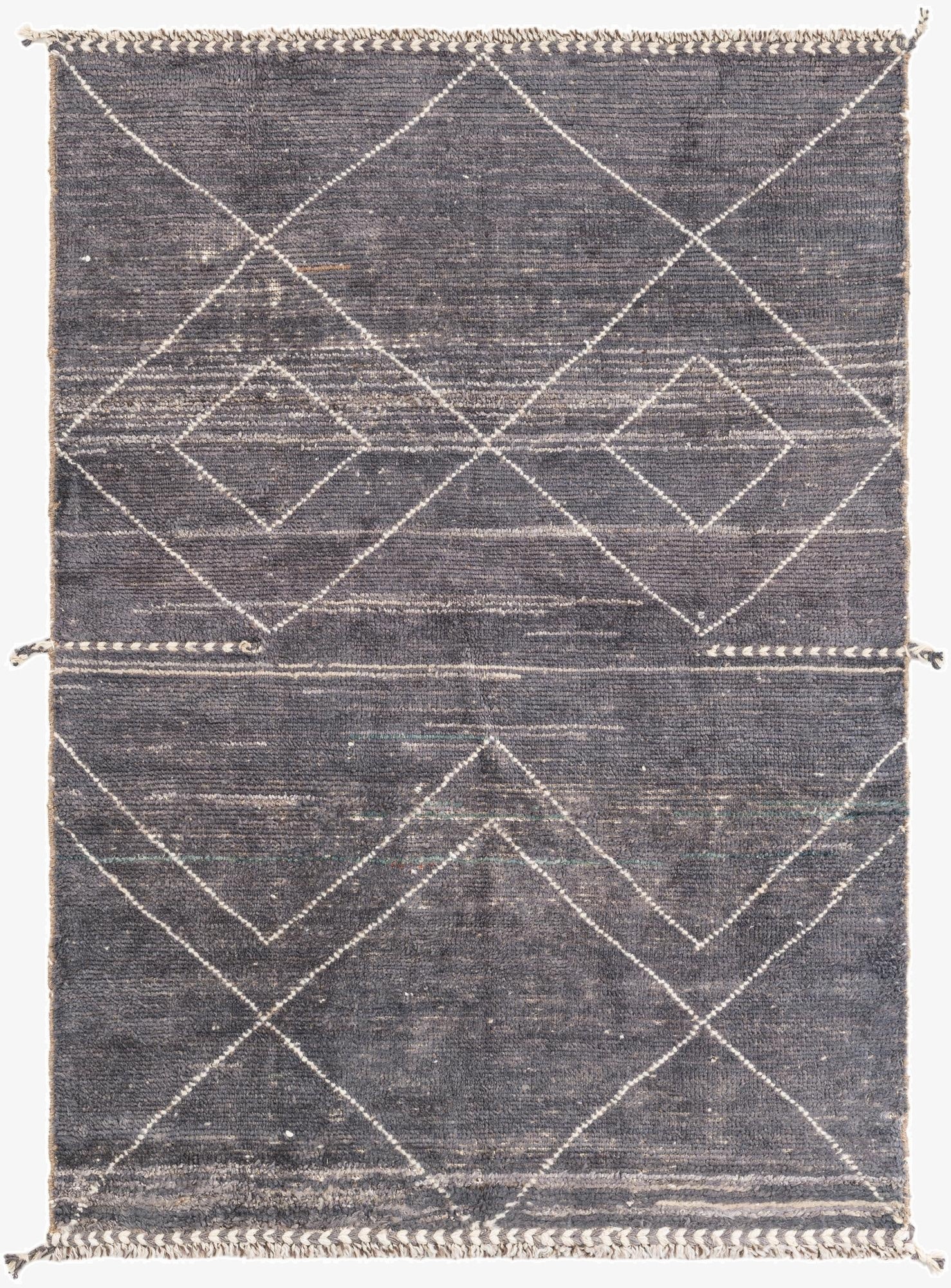 4' 3 x 6' 1  Hand Knotted Moroccan Wool Rug