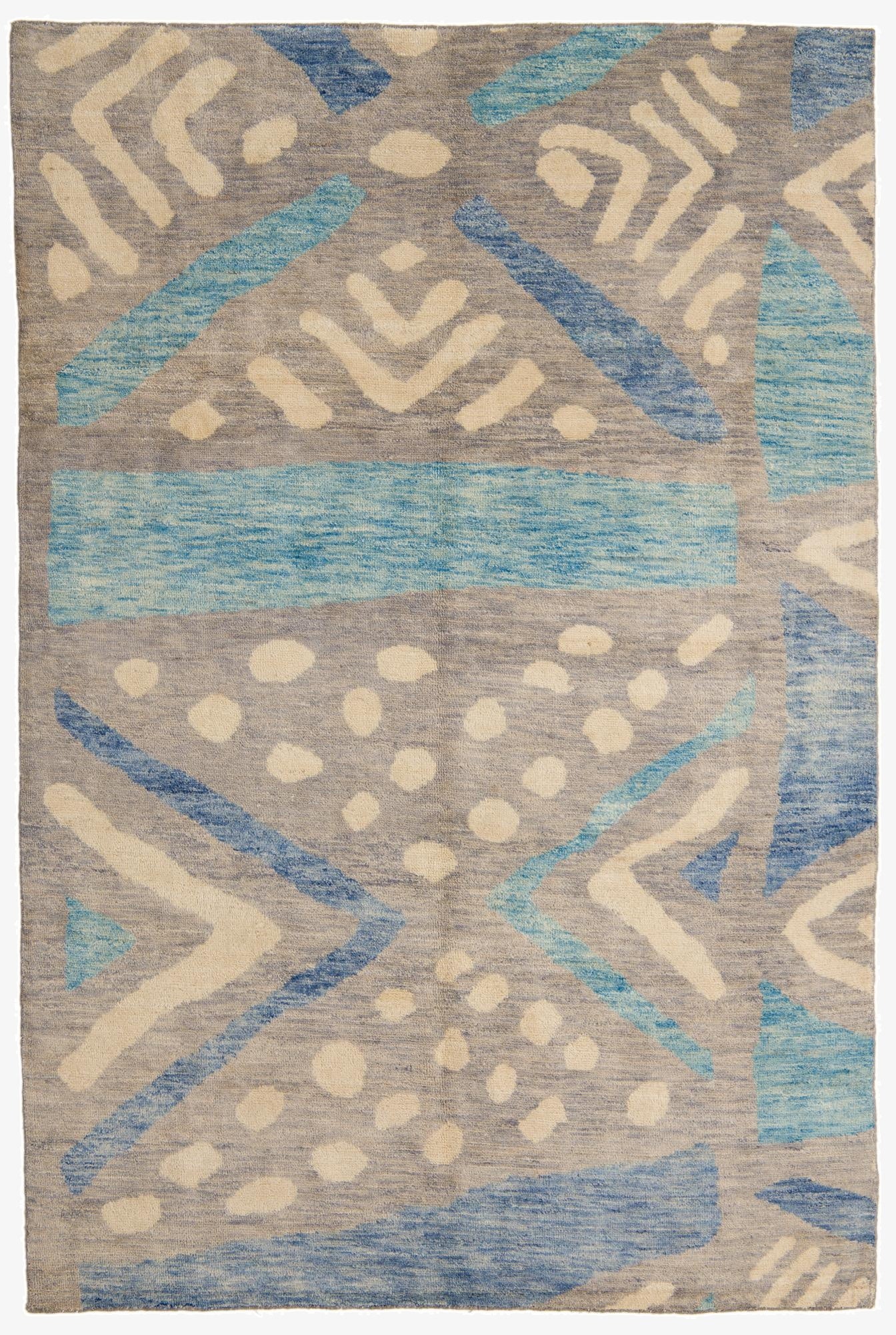 6' 6 x 10'  Hand Knotted Moroccan Wool Rug