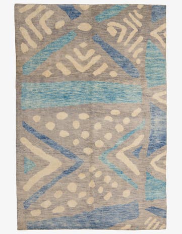 6' 6 x 10' Hand Knotted Moroccan Wool Rug