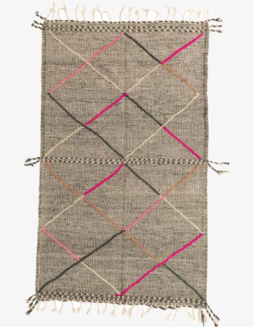 5' x 8' 3 Hand Knotted Moroccan Wool Rug