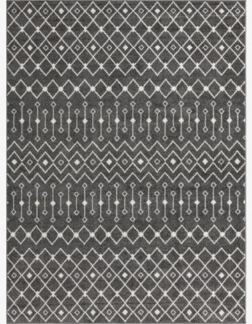 Dark Gray Moroccan Trellis Rug