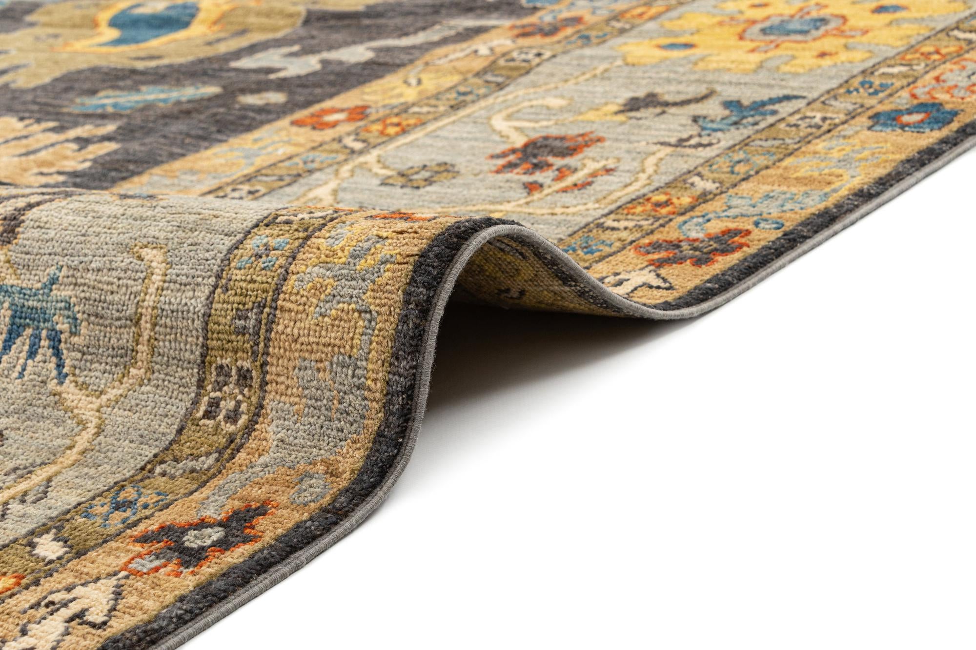 9' 1 x 11' 10 Hand Knotted Oushak Rug