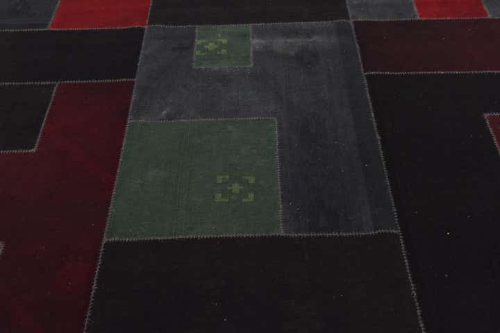 7' 3 x 10' Hand Woven Patchwork Wool Rug