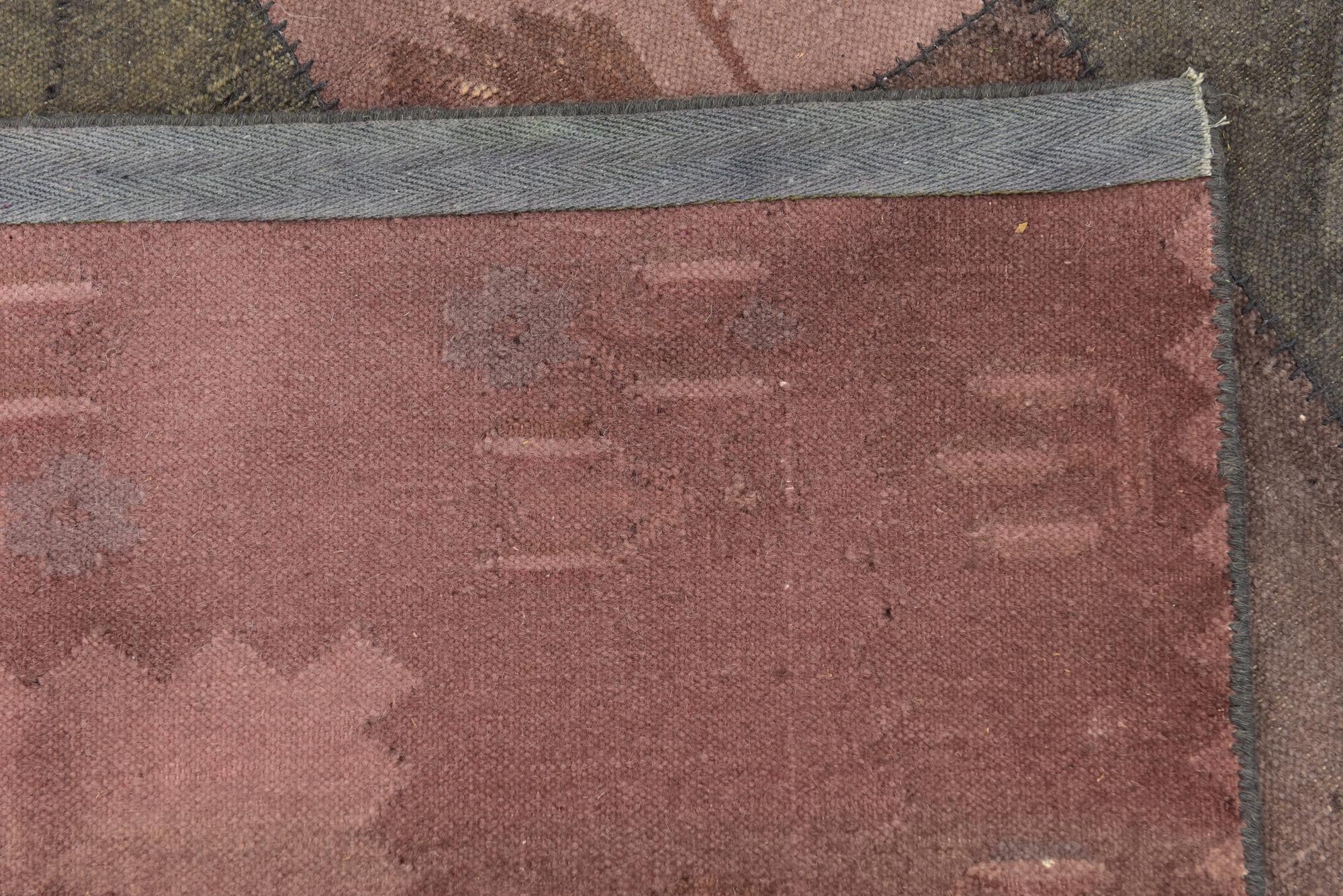 7' 3 x 10' Hand Woven Patchwork Wool Rug