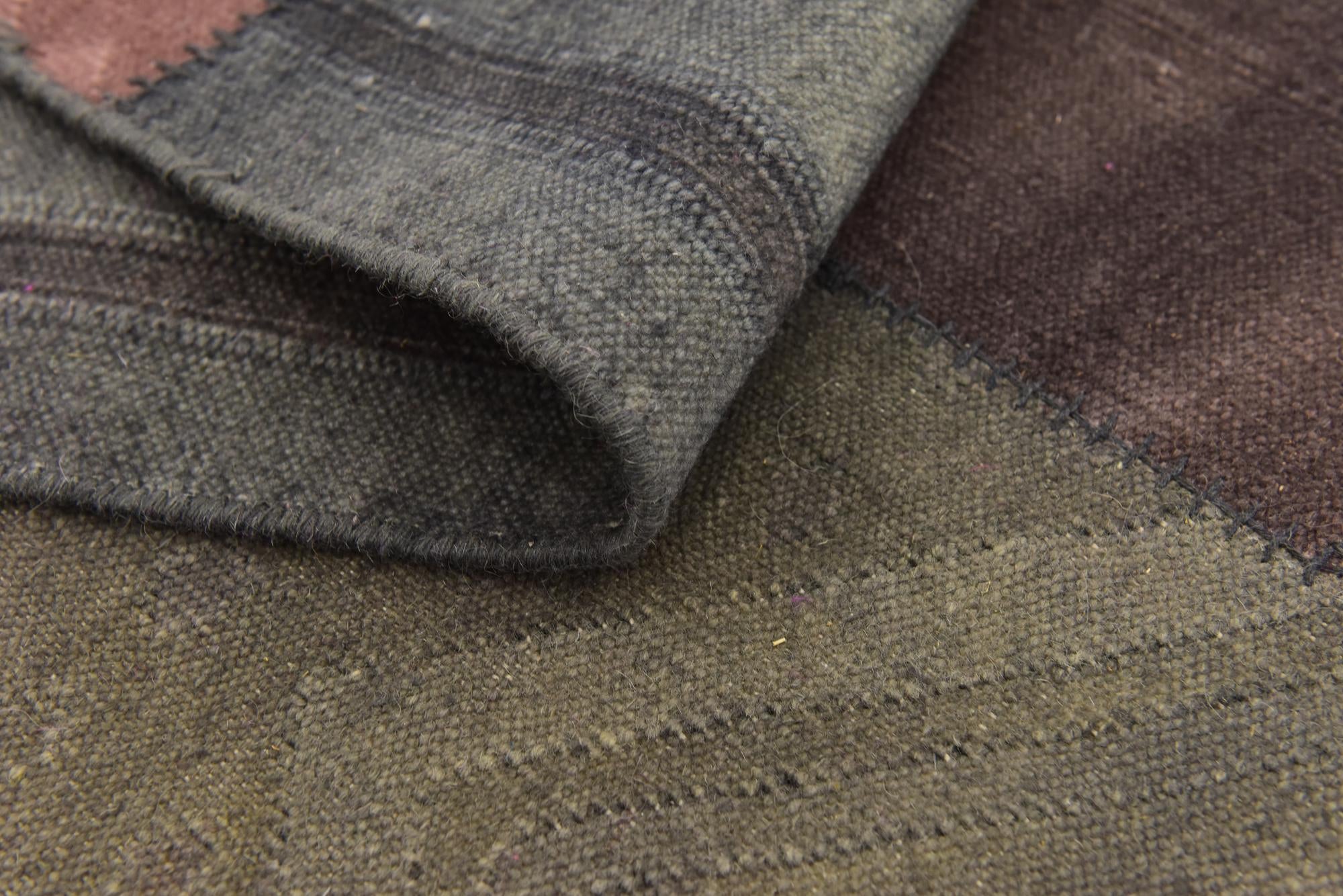 7' 3 x 10' Hand Woven Patchwork Wool Rug