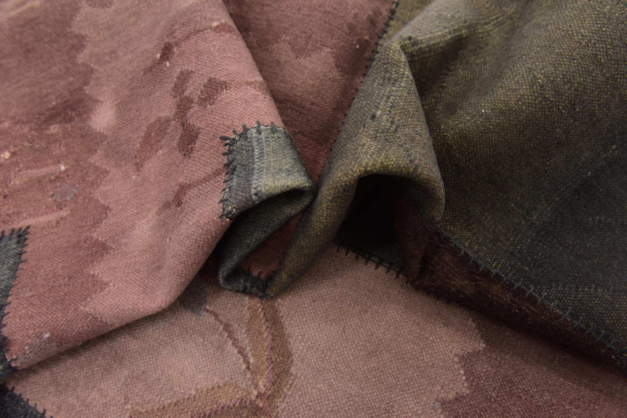 7' 3 x 10' Hand Woven Patchwork Wool Rug