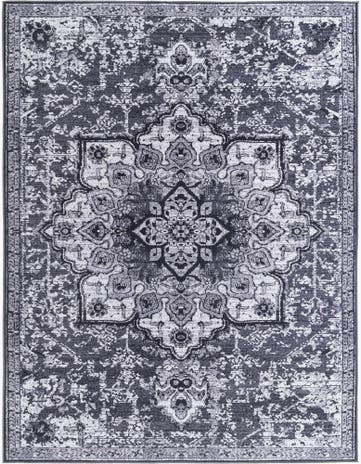Dark Gray Washable Renaissance Rug