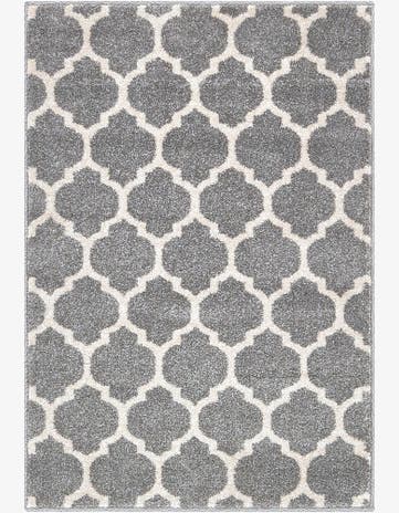 Dark Gray Trellis Rug
