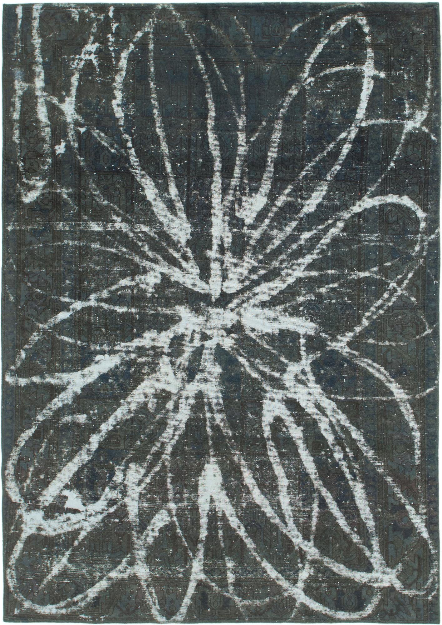 6' 7 x 9' 3 Hand Knotted Ultra Vintage Persian Wool Rug