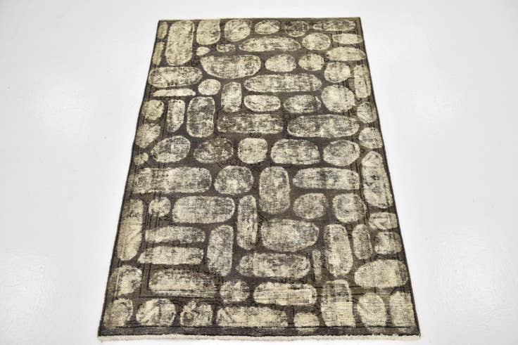 Detail image of 3' 2 x 4' 9 Hand Knotted Ultra Vintage Persian Wool Rug
