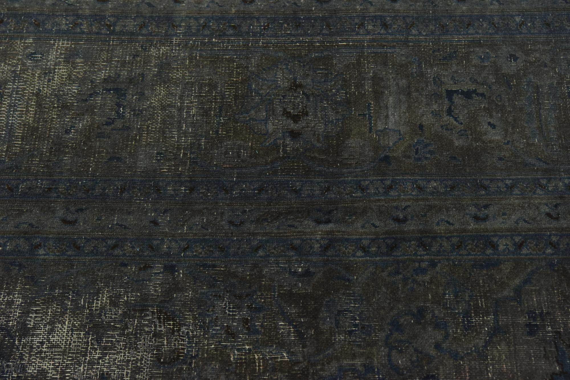 Dark Gray 9' x 12' Hand Knotted Ultra Vintage Persian Wool Rug
