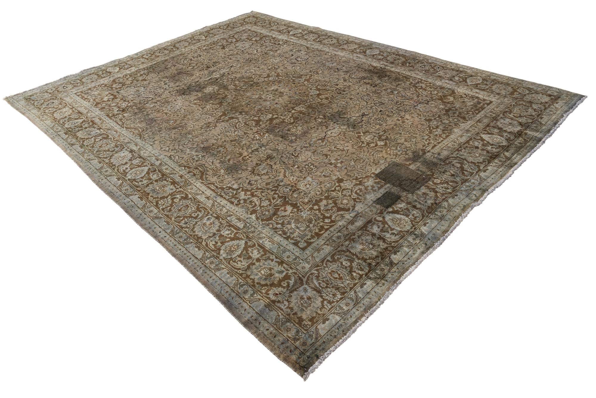 9' 5 x 12' 5 Hand Knotted Ultra Vintage Persian Wool Rug