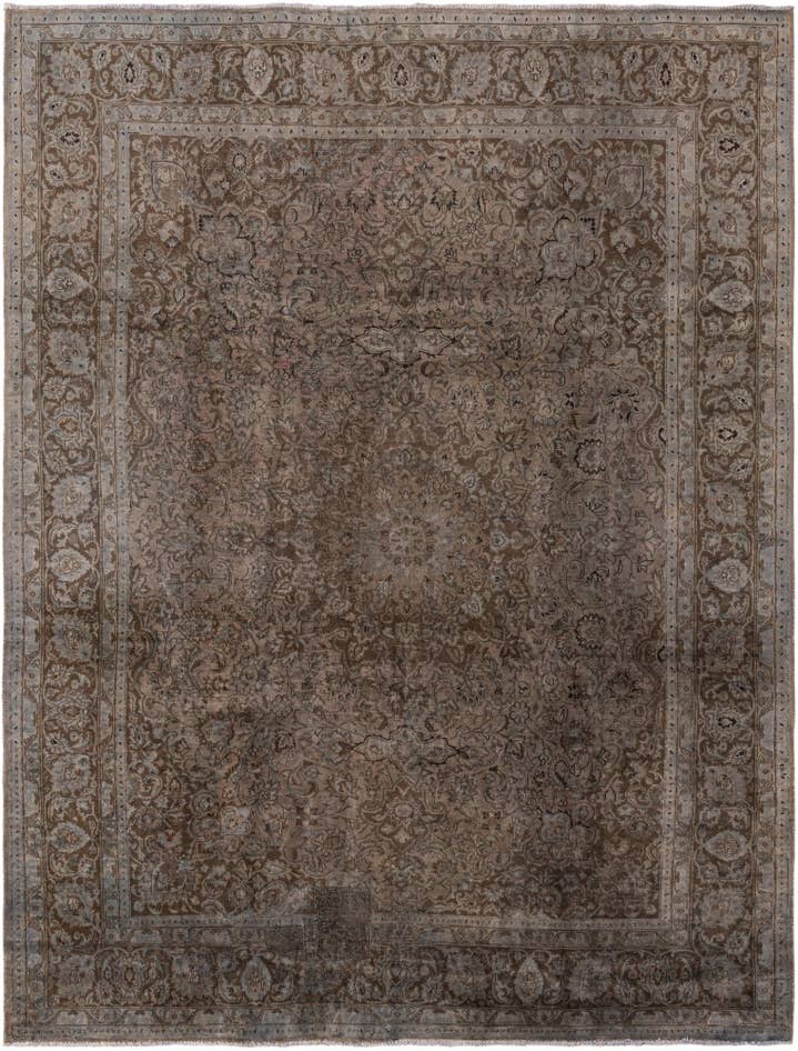 Detail image of 9' 5 x 12' 5 Hand Knotted Ultra Vintage Persian Wool Rug