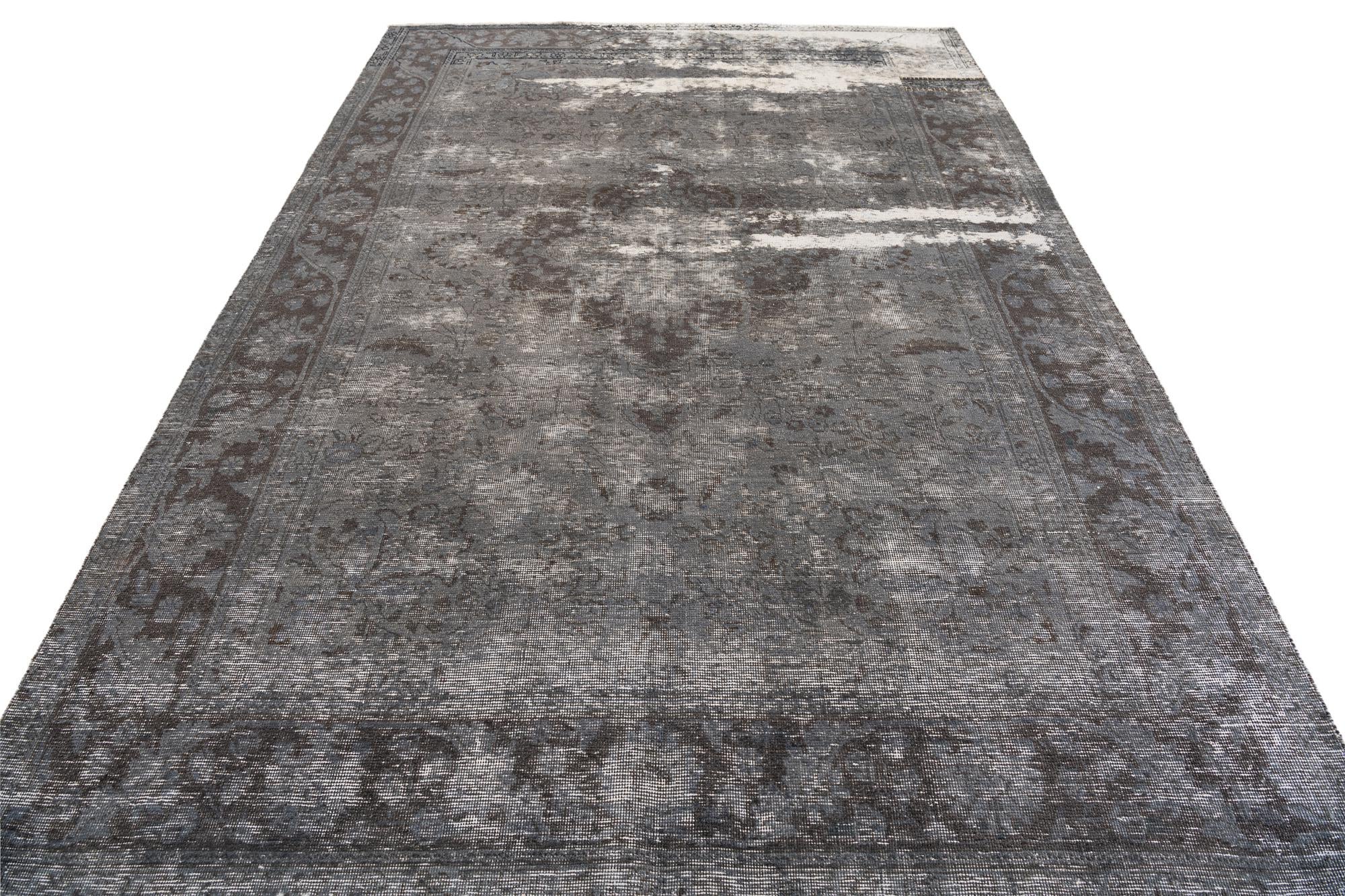 6' 8 x 9' 8 Hand Knotted Ultra Vintage Persian Wool Rug