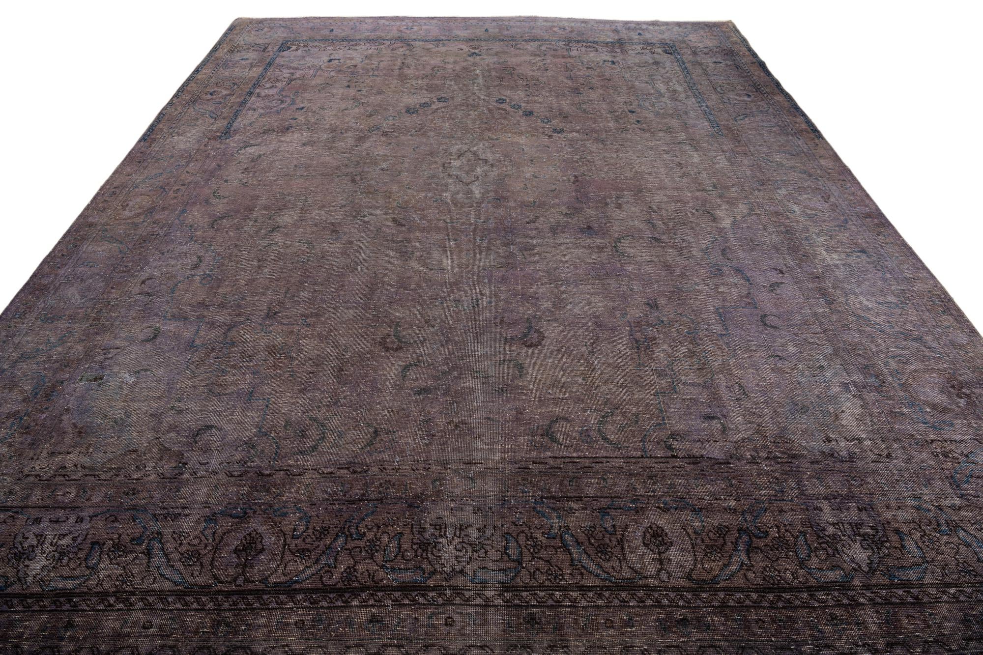 10' x 12' 9 Hand Knotted Ultra Vintage Persian Wool Rug
