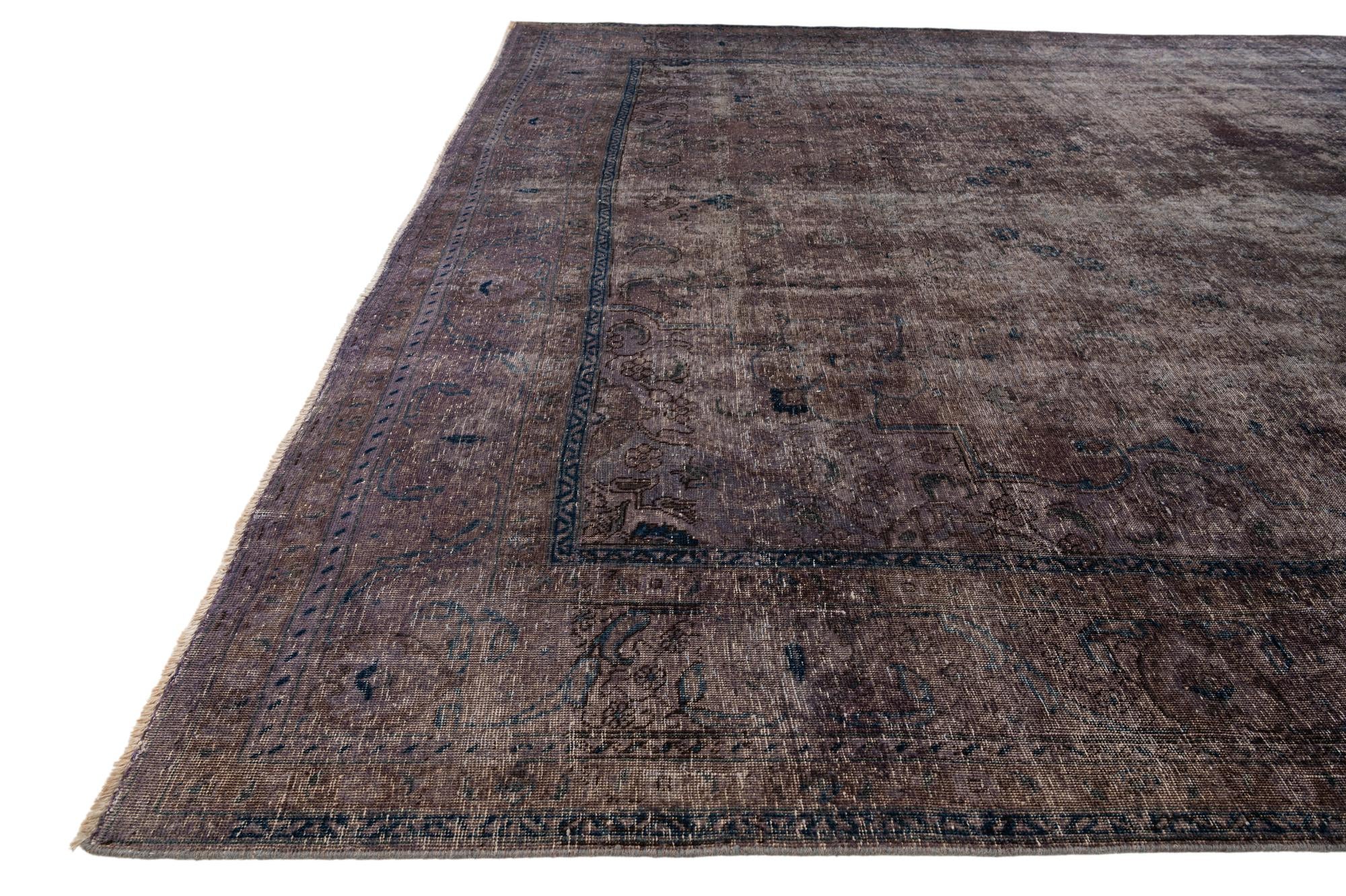10' x 12' 9 Hand Knotted Ultra Vintage Persian Wool Rug