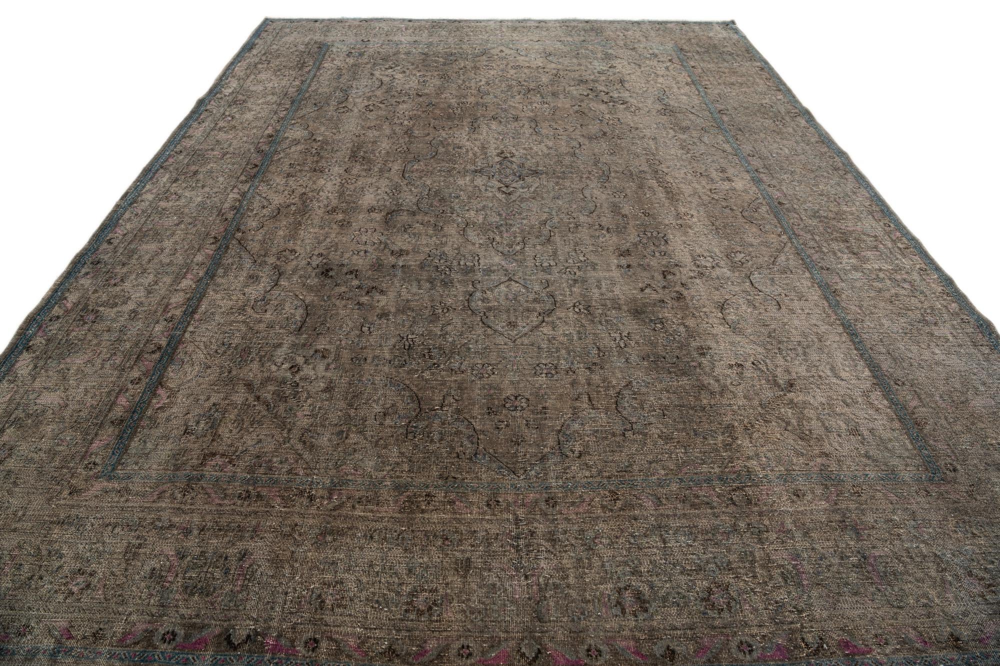 9' 6 x 12' 8 Hand Knotted Ultra Vintage Persian Wool Rug