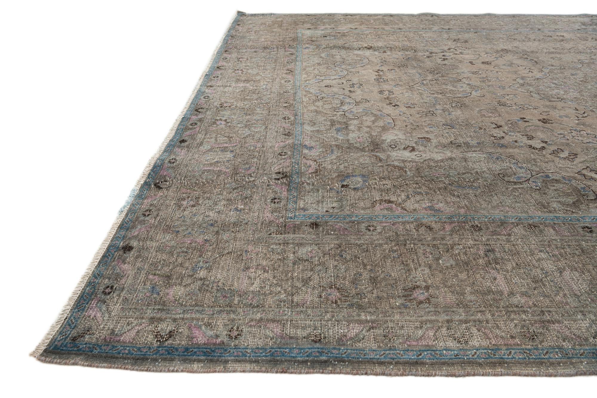 9' 6 x 12' 8 Hand Knotted Ultra Vintage Persian Wool Rug
