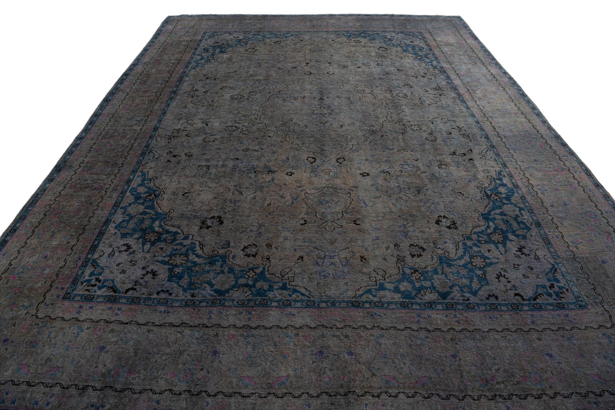 9' 5 x 12' 6 Hand Knotted Ultra Vintage Persian Wool Rug