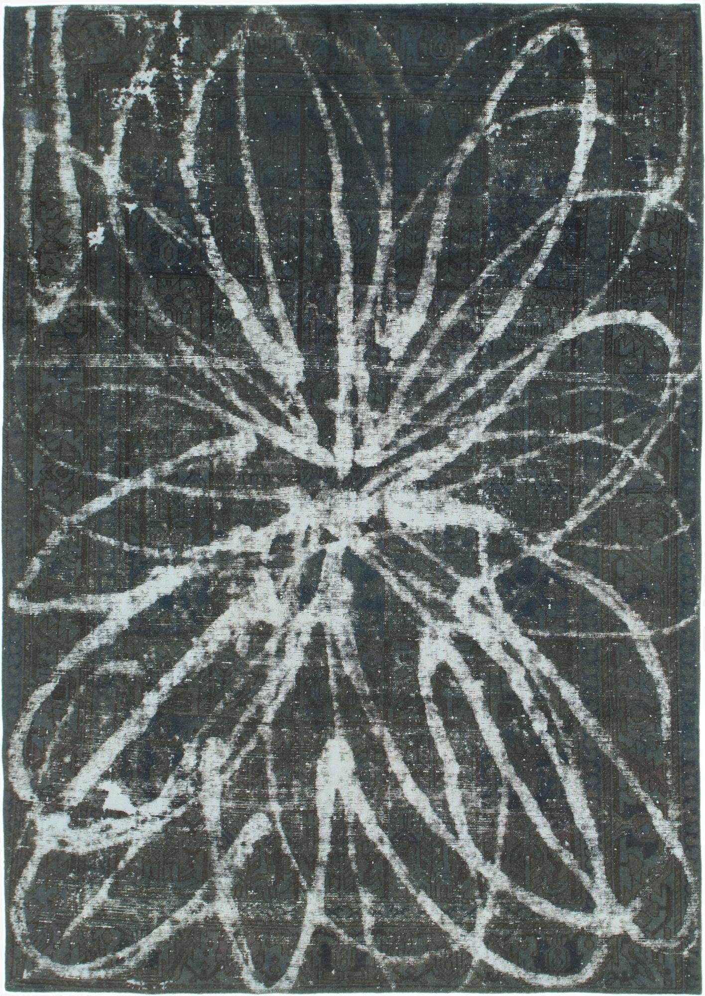 6' 7 x 9' 3  Hand Knotted Ultra Vintage Persian Wool Rug