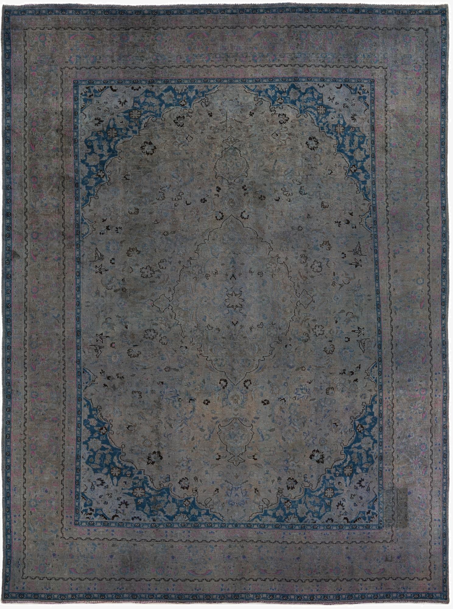 9' 5 x 12' 6  Hand Knotted Ultra Vintage Persian Wool Rug