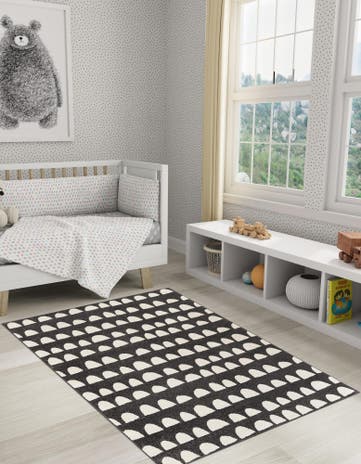 Dark Gray Whimsy Kids Rug