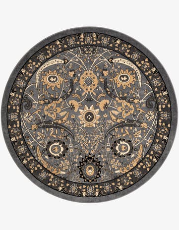 7' 10 x 7' 10 Isfahan Design Round Rug