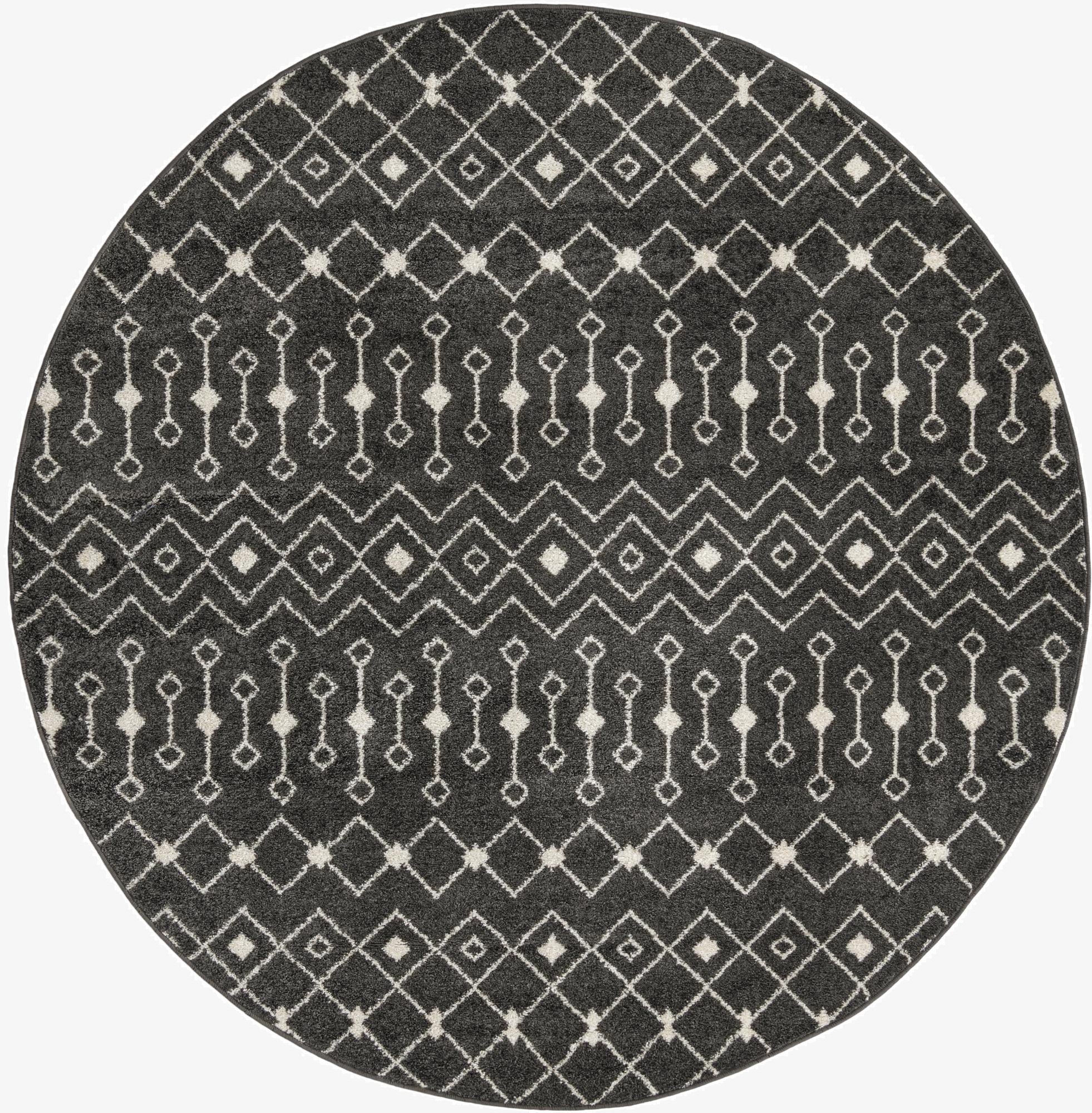 7' 10 x 7' 10 Moroccan Trellis Round Rug