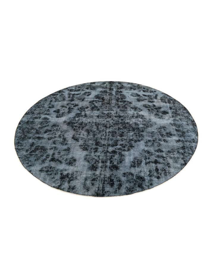 255cm x 260cm Hand Knotted Ultra Vintage Persian Wool Round Rug