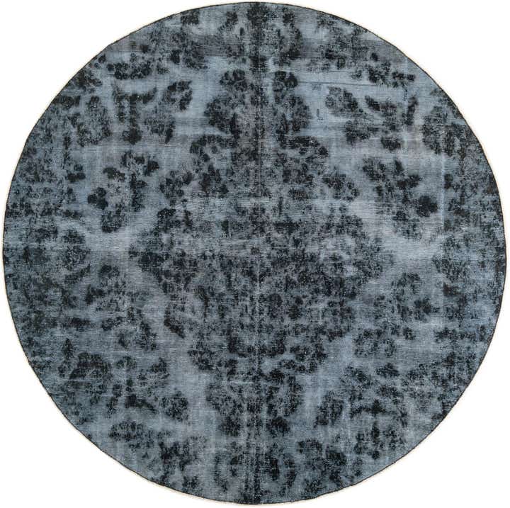 255cm x 260cm Hand Knotted Ultra Vintage Persian Wool Round Rug