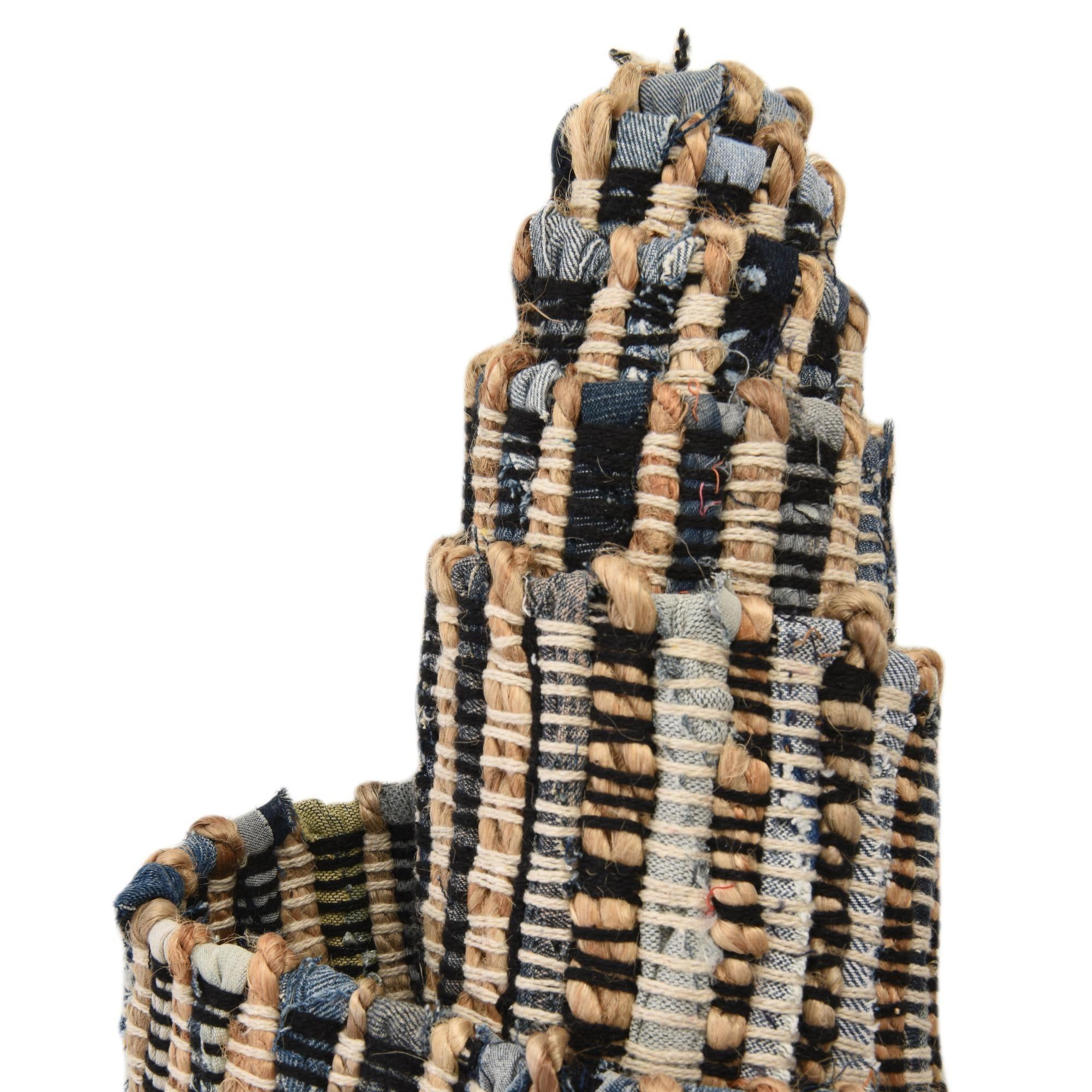 2' 7 x 6' 1 Hand Woven Chindi Jute Runner Rug