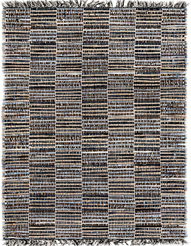 Detail image of 2' 7 x 6' 1 Hand Woven Chindi Jute Runner Rug
