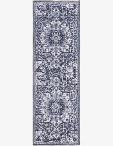 Dark Gray Washable Francesca Runner Rug