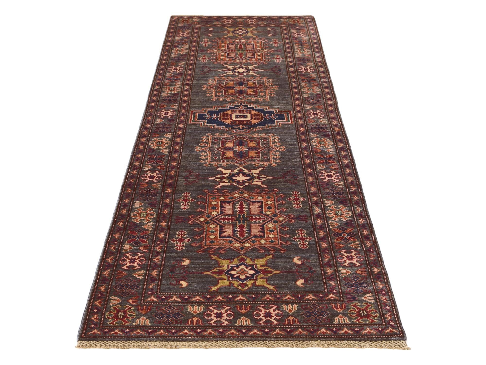 2' 9 x 8' 3 Hand Knotted Kazak Runner Rug