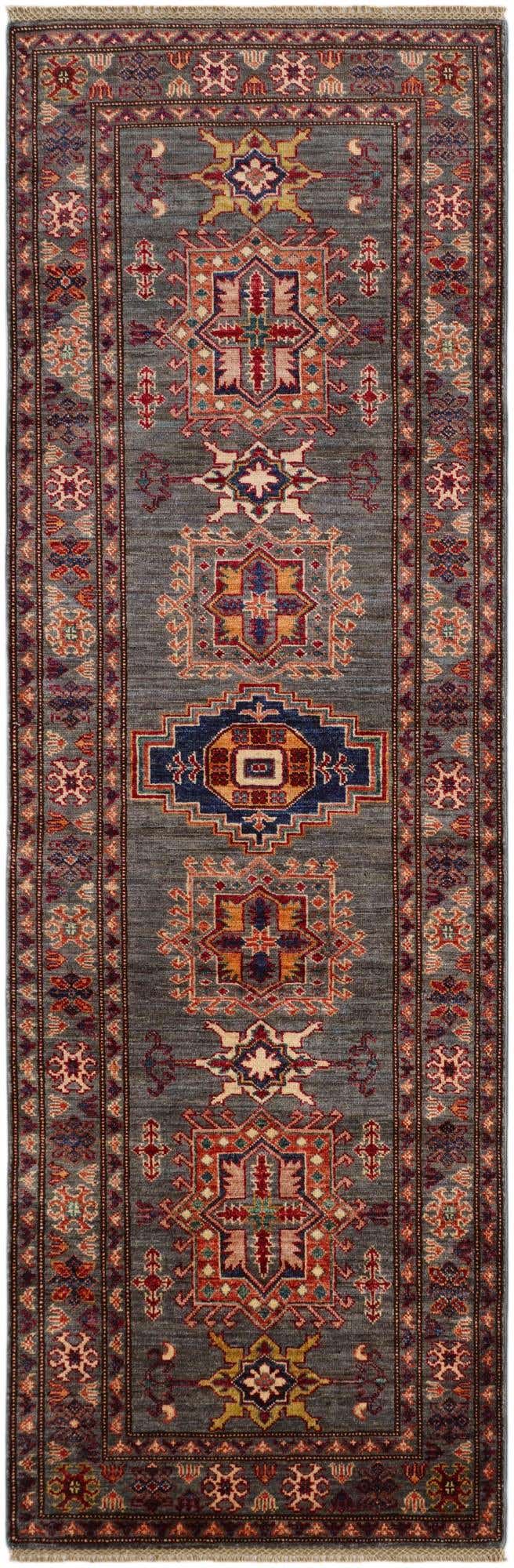 2' 9 x 8' 3 Hand Knotted Kazak Runner Rug