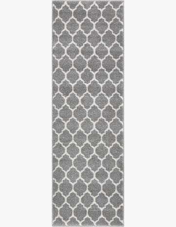 Dark Gray Lattice Runner Rug