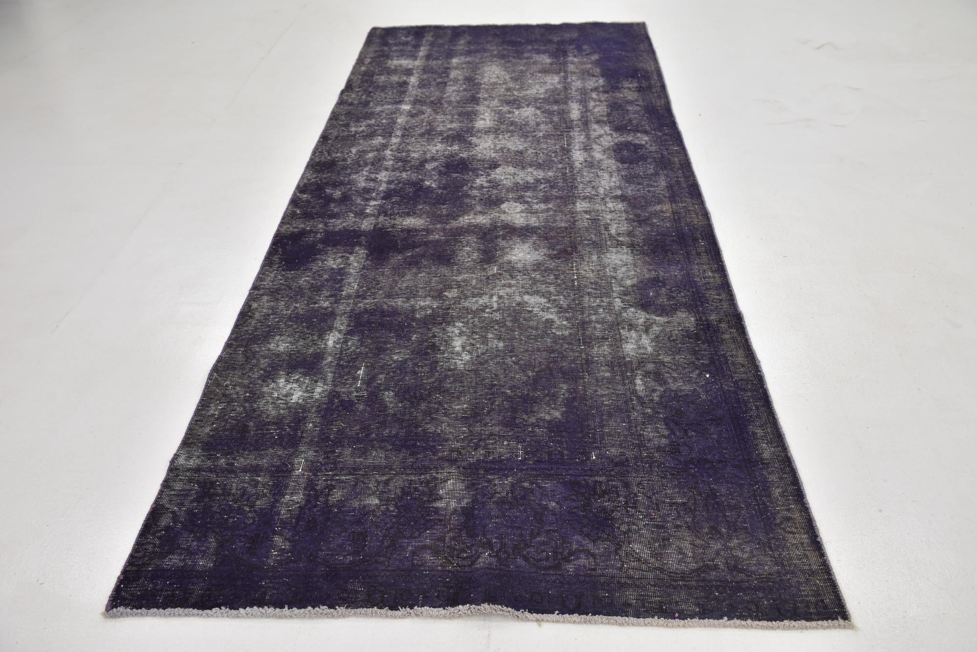 4' 6 x 11' Hand Knotted Ultra Vintage Persian Wool Runner Rug