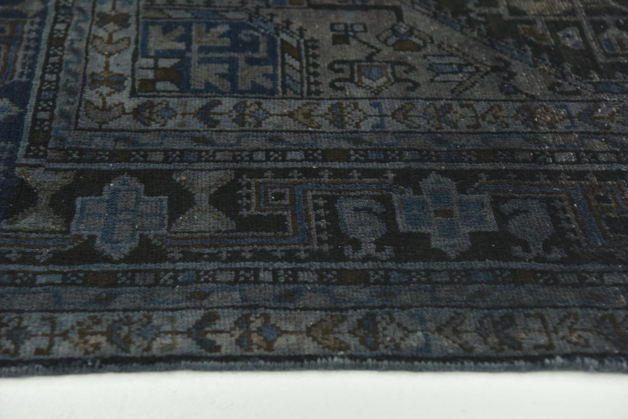 5' 2 x 10' 9 Hand Knotted Ultra Vintage Persian Wool Runner Rug