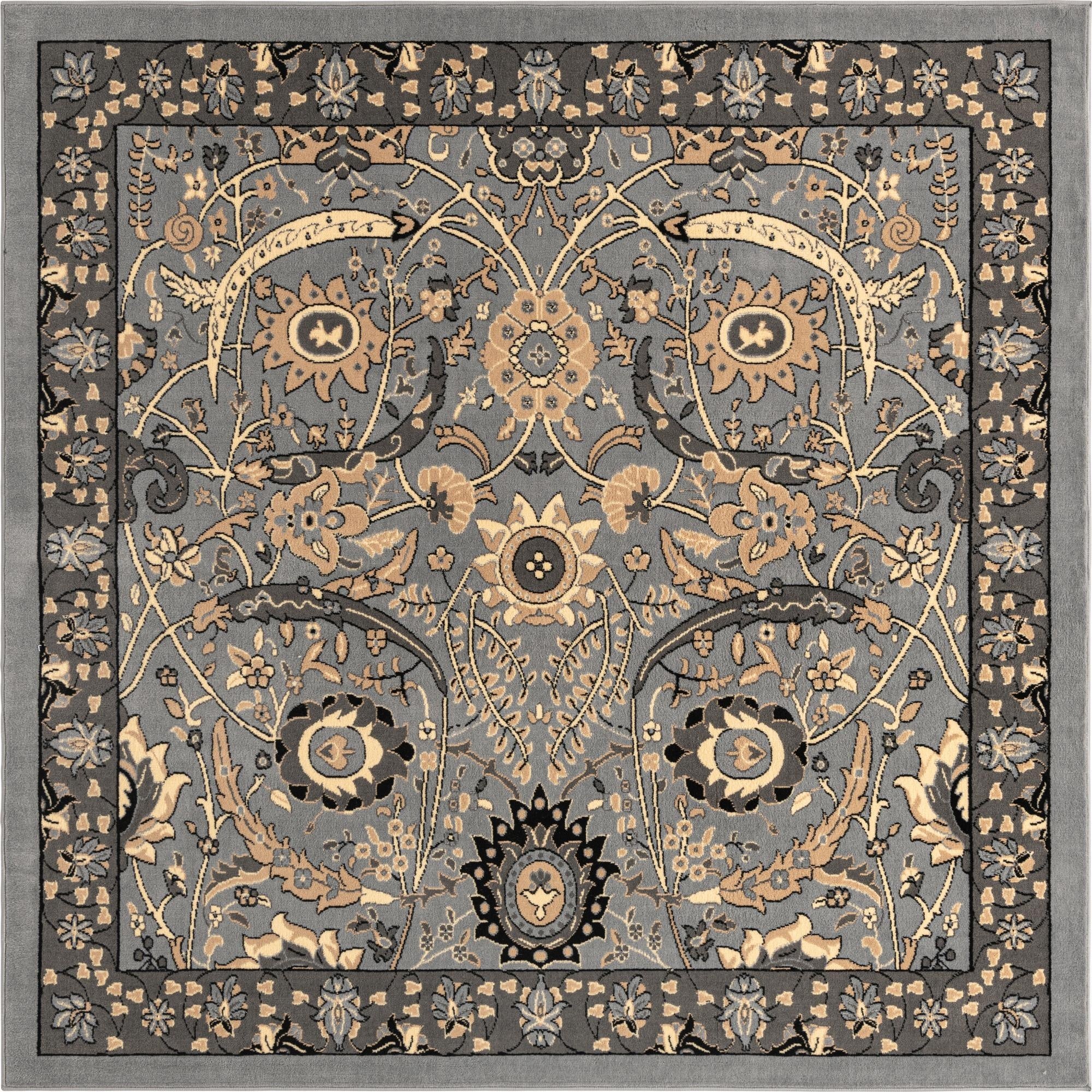 7' 10 x 7' 10 Isfahan Design Square Rug