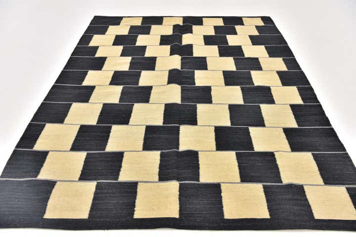 150cm x 195cm Handgewebt Kilim Modern Wolle Quadrat Teppich