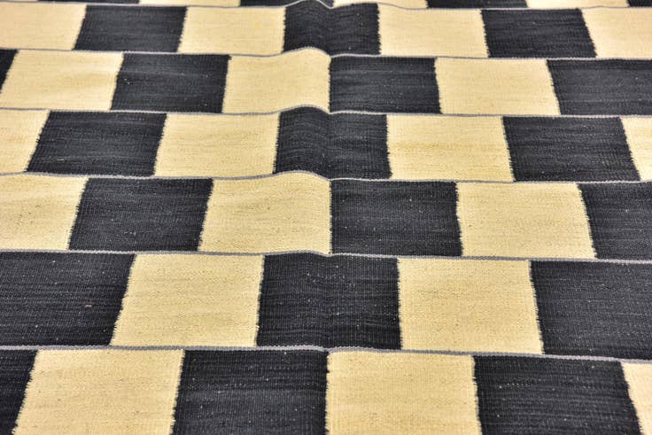 Detailansicht von 150cm x 195cm Handgewebt Kilim Modern Wolle Quadrat Teppich