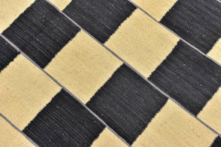 Detailansicht von 150cm x 195cm Handgewebt Kilim Modern Wolle Quadrat Teppich