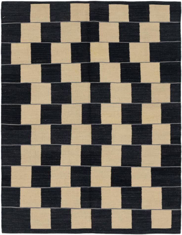 Detail image of 5' x 6' 5 Hand Woven Kilim Modern Wool Square Rug