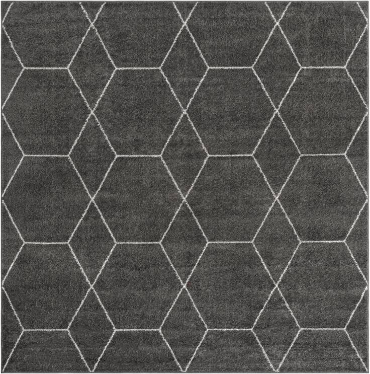 Detail image of 5' 3 x 5' 3 Lattice Frieze Square Rug
